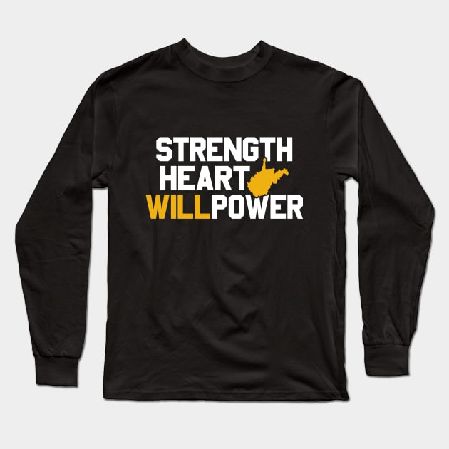 West Virginia Strength Heart Willpower Long Sleeve T-Shirt by TheStuffHut